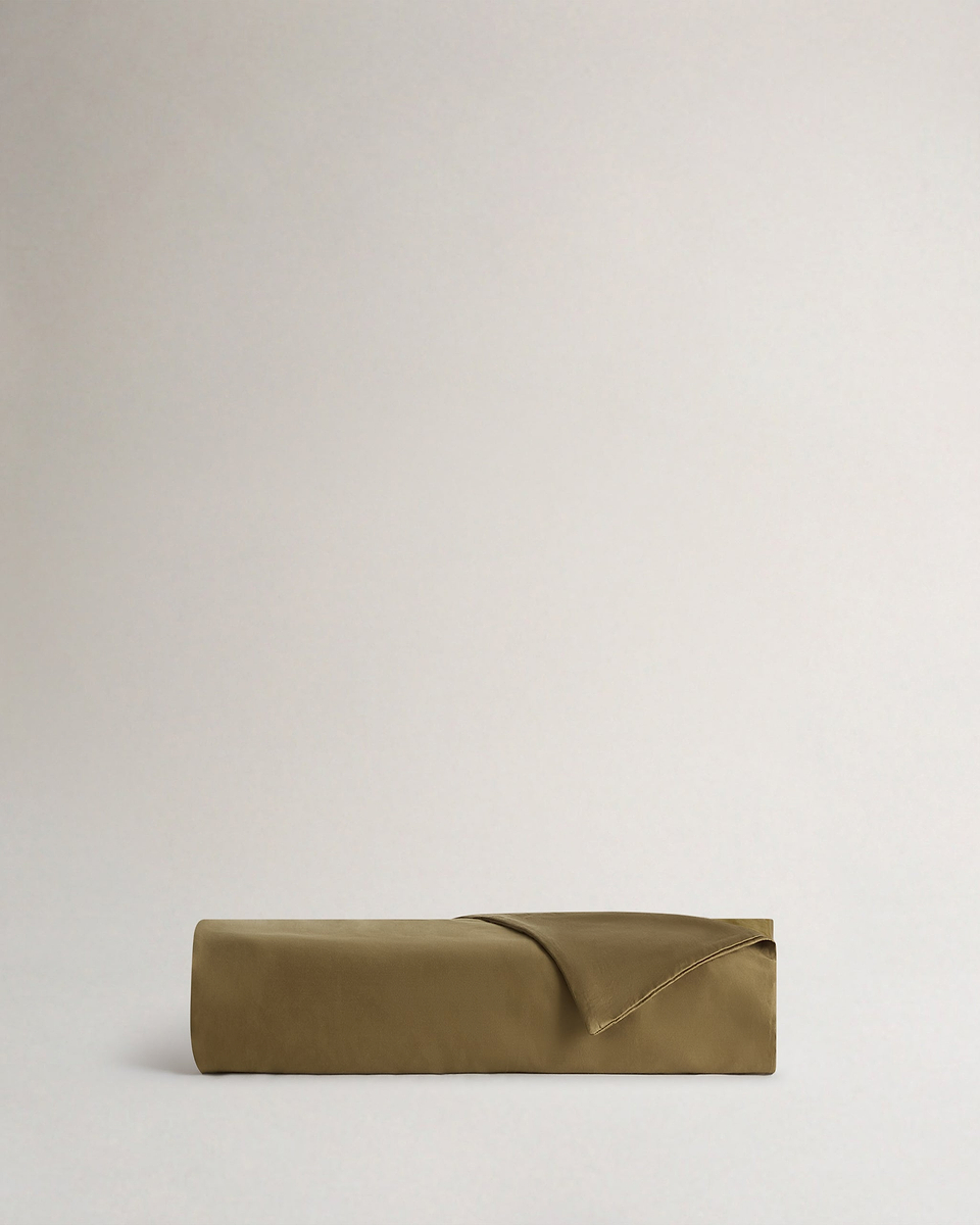 Soft & Smooth Cotton Sateen Duvet Cover - Golden Olive