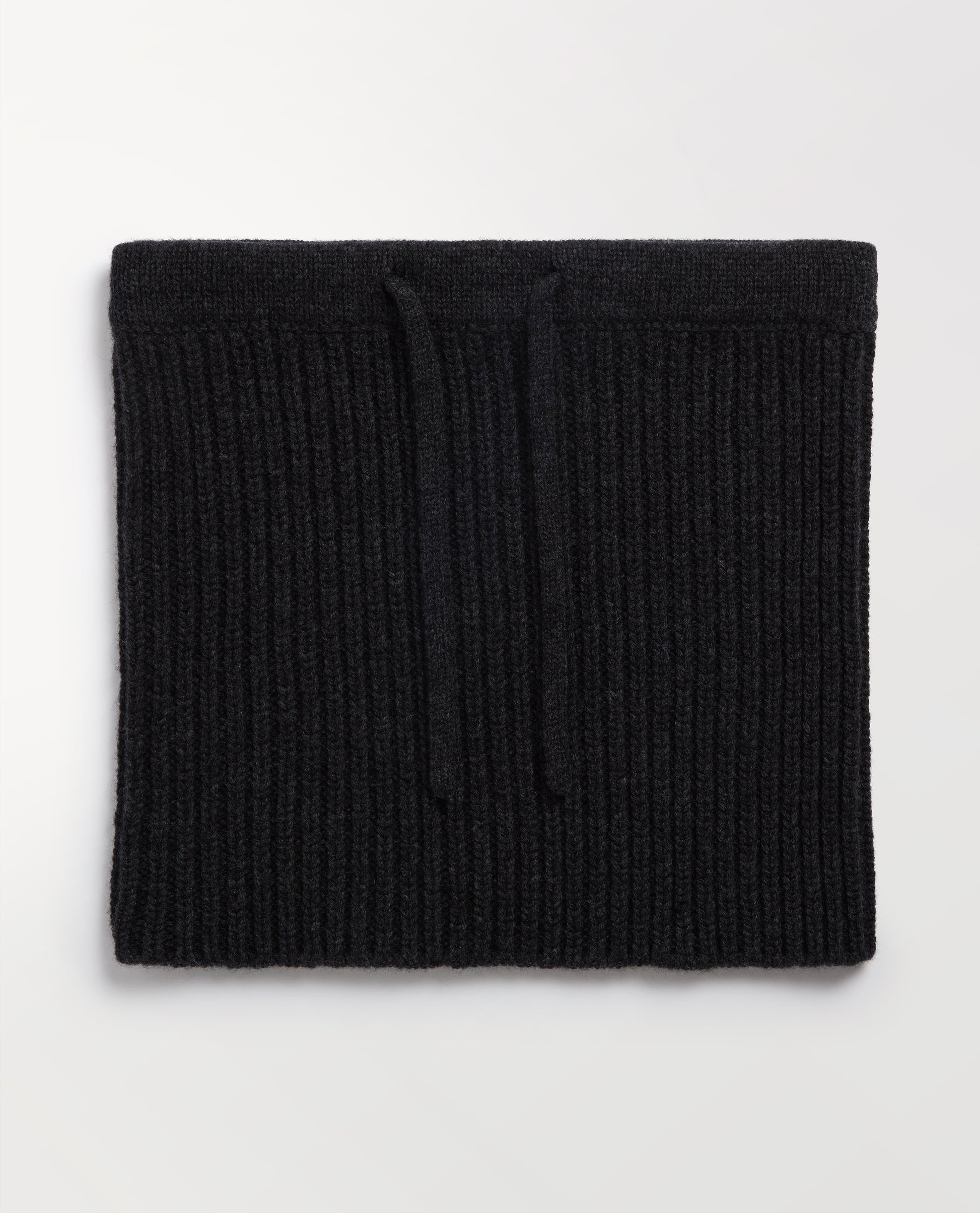 Cashmere Merino Drawstring Snood - Charcoal