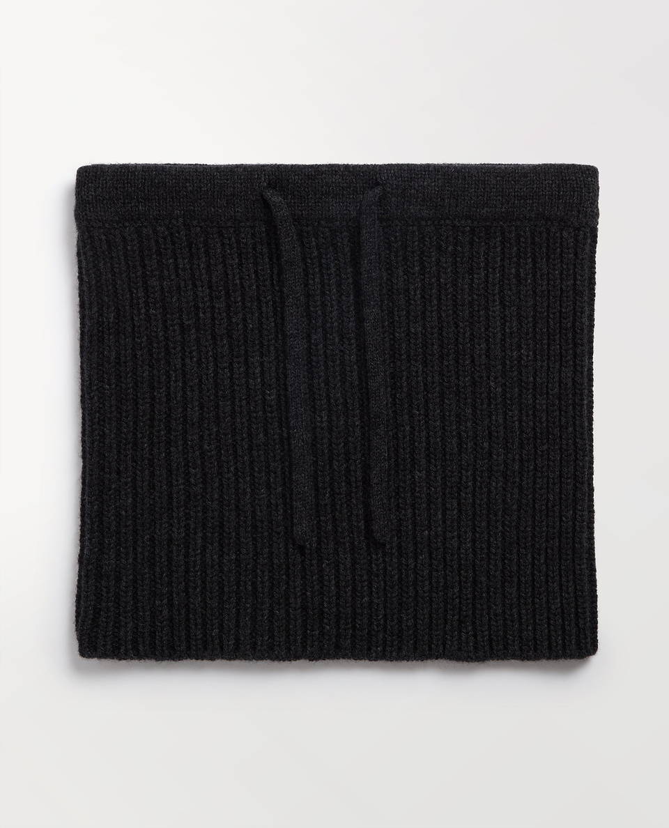 Cashmere Merino Drawstring Snood - Charcoal
