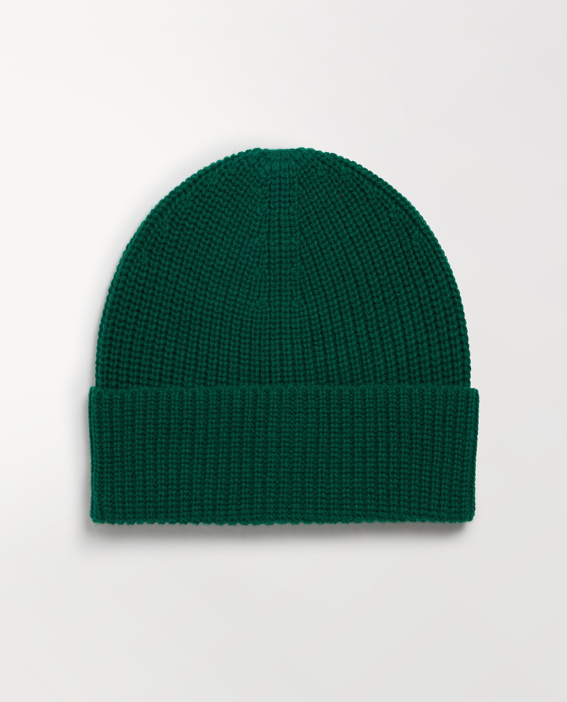 Women's Cashmere Merino Ribbed Knit Beanie - Malachite