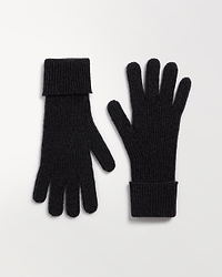 Men's Cashmere Merino Ribbed Gloves - Charcoal