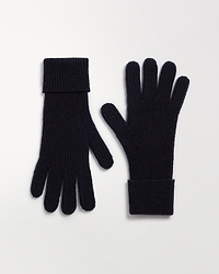 Men's Cashmere Merino Ribbed Gloves - Mood Indigo