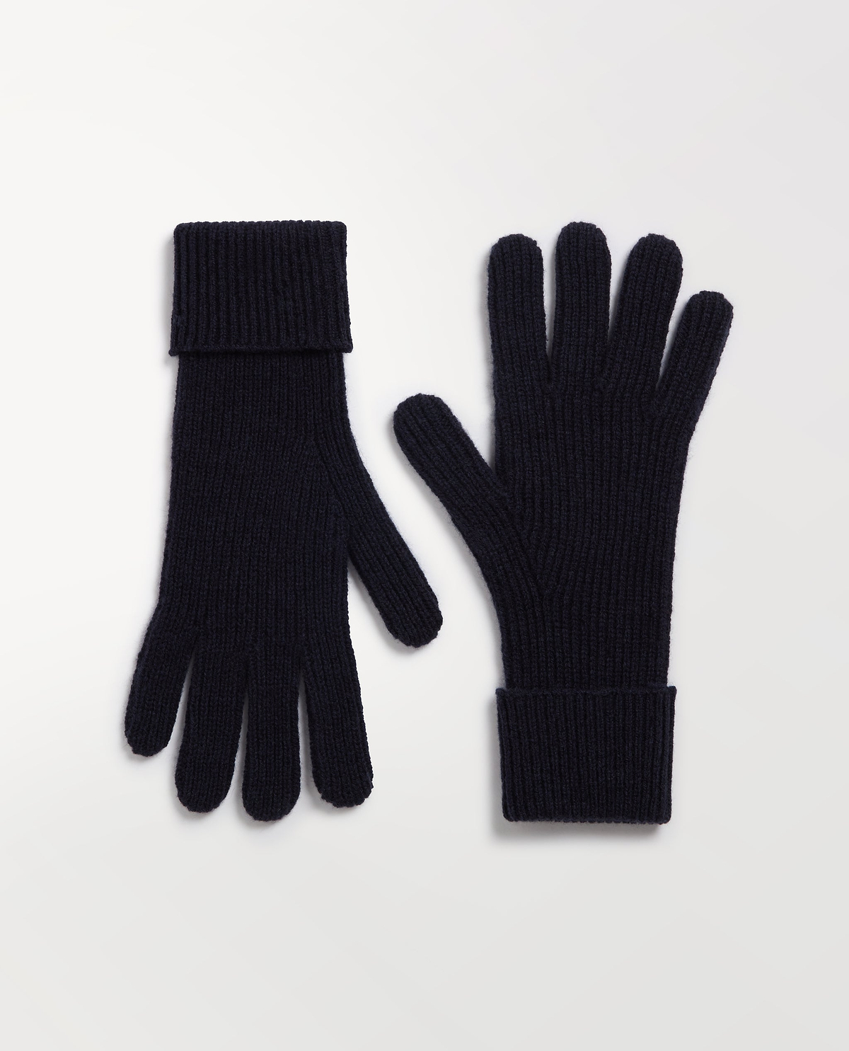 Men's Cashmere Merino Ribbed Gloves - Mood Indigo