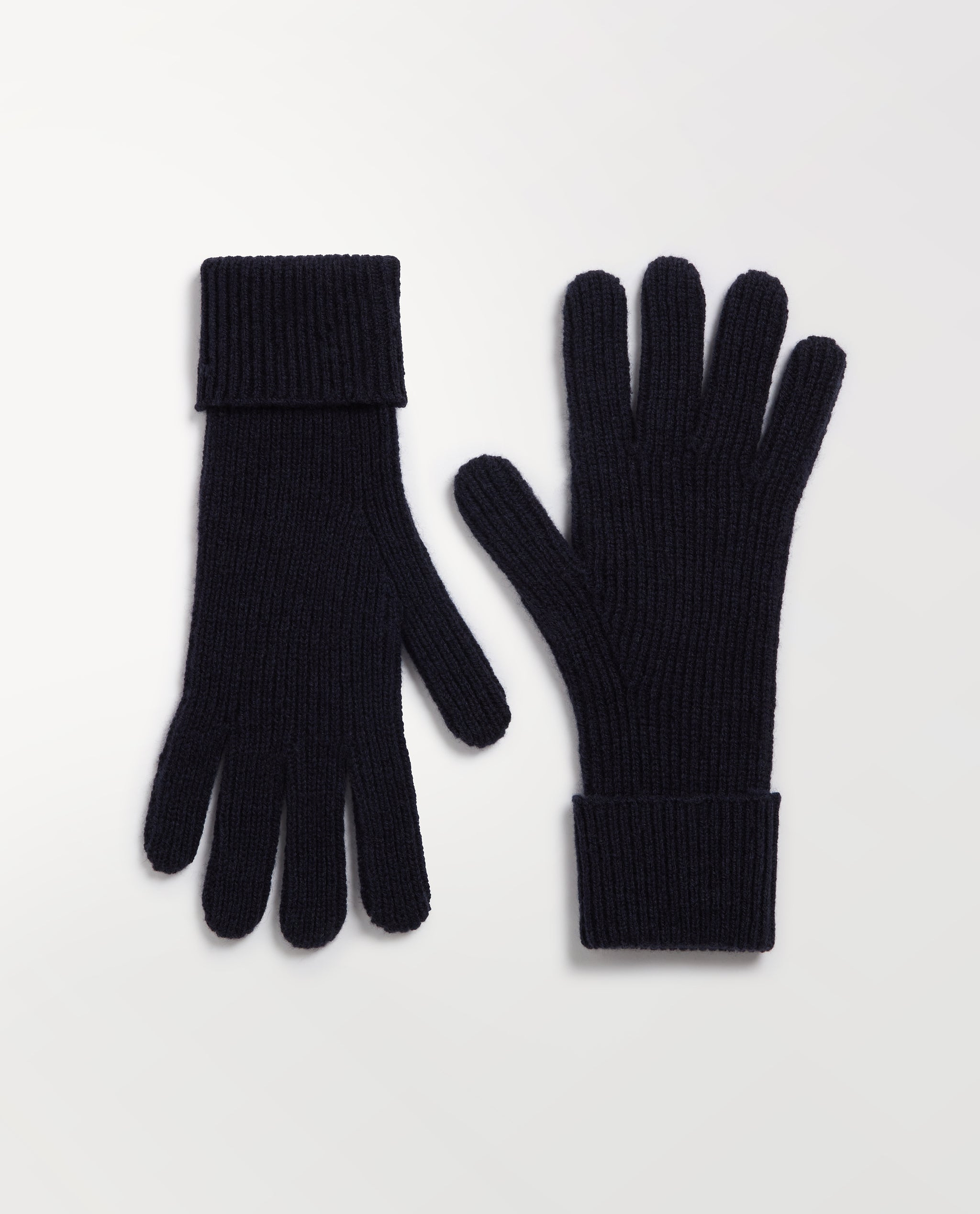 Women's Cashmere Merino Ribbed Gloves - Mood Indigo
