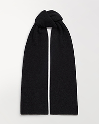 Women's Cashmere Merino Ribbed Scarf - Charcoal