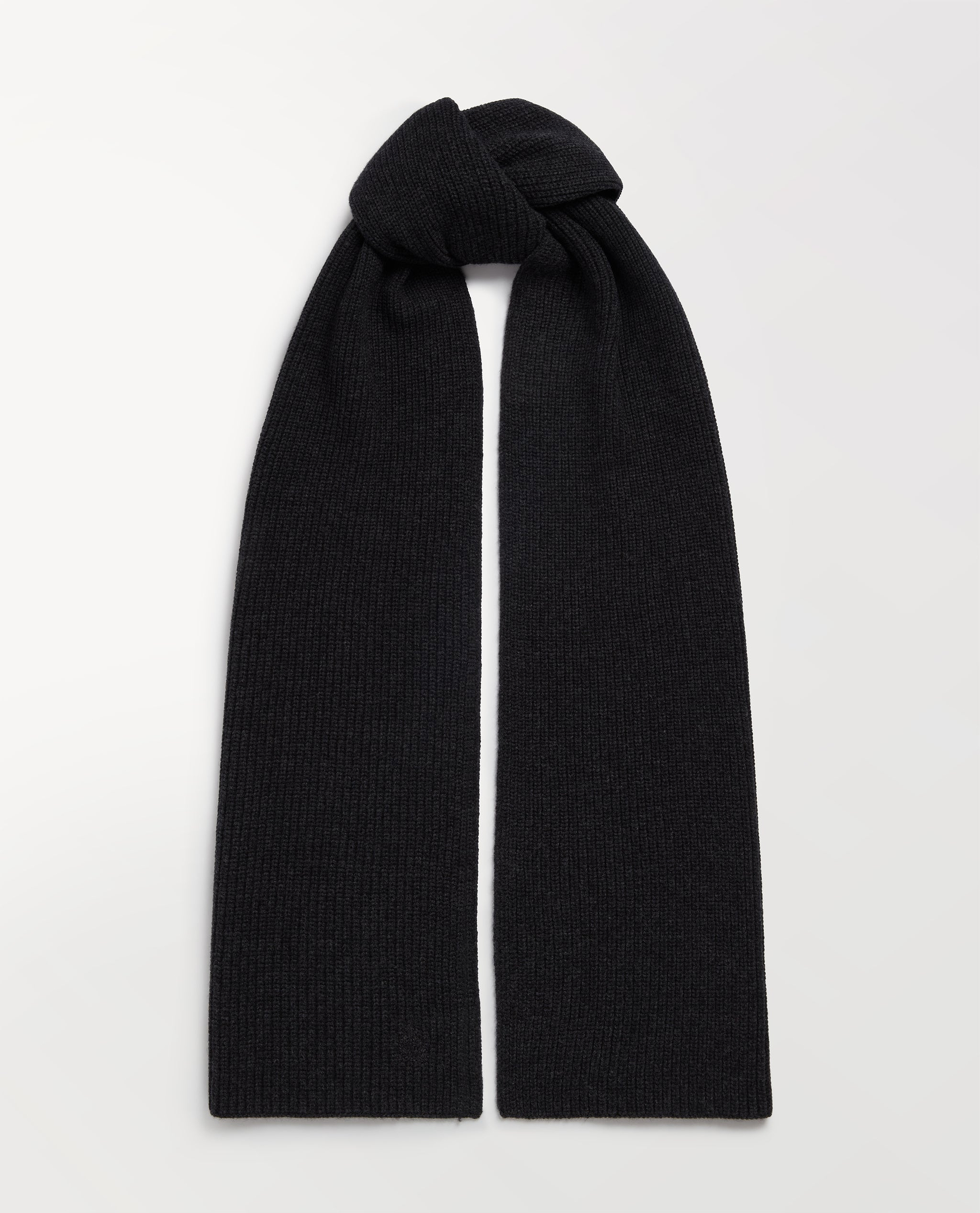 Women's Cashmere Merino Ribbed Scarf - Charcoal