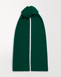 Women's Cashmere Merino Ribbed Scarf - Malachite