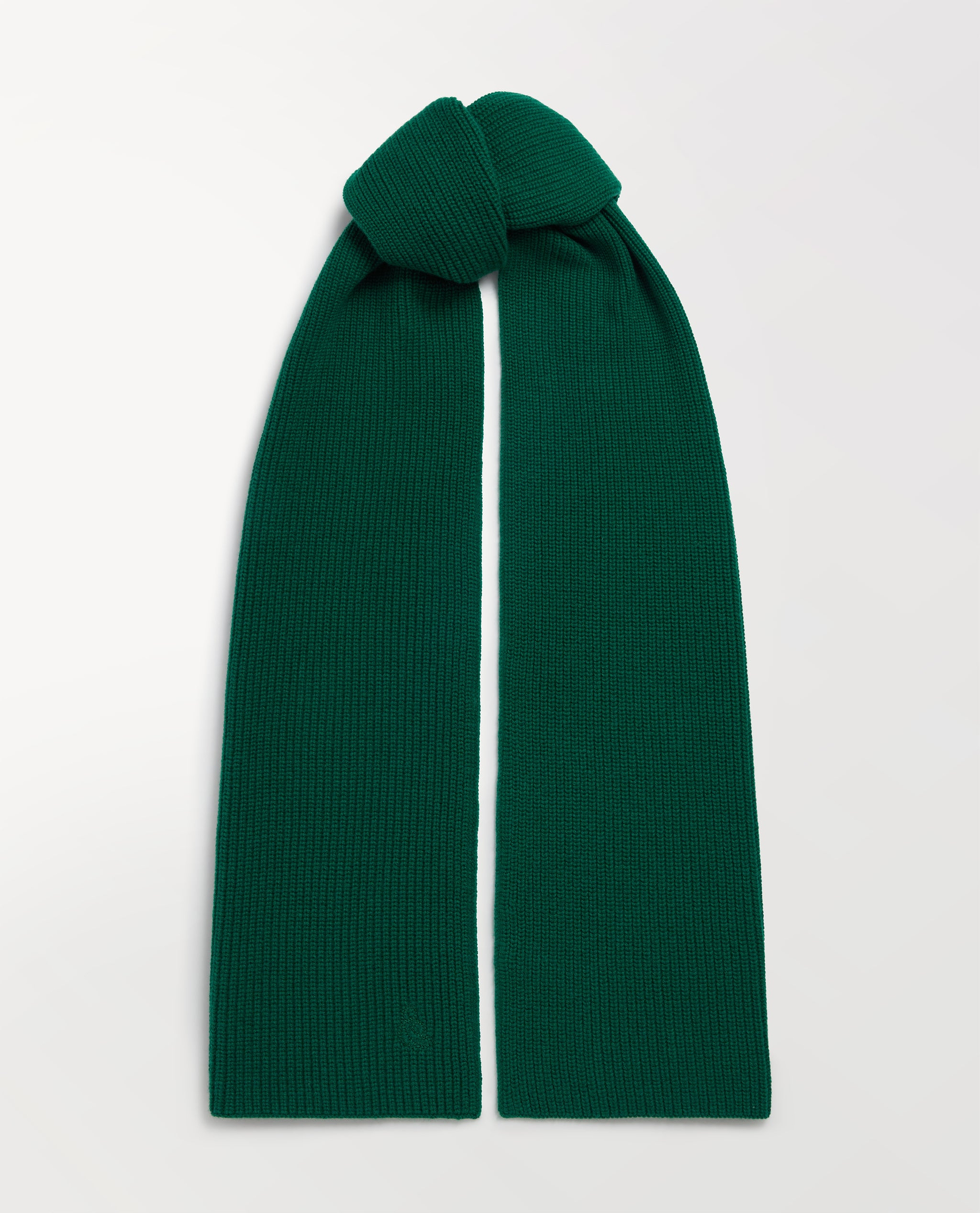 Women's Cashmere Merino Ribbed Scarf - Malachite