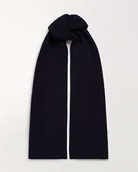 Women's Cashmere Merino Ribbed Scarf - Mood Indigo