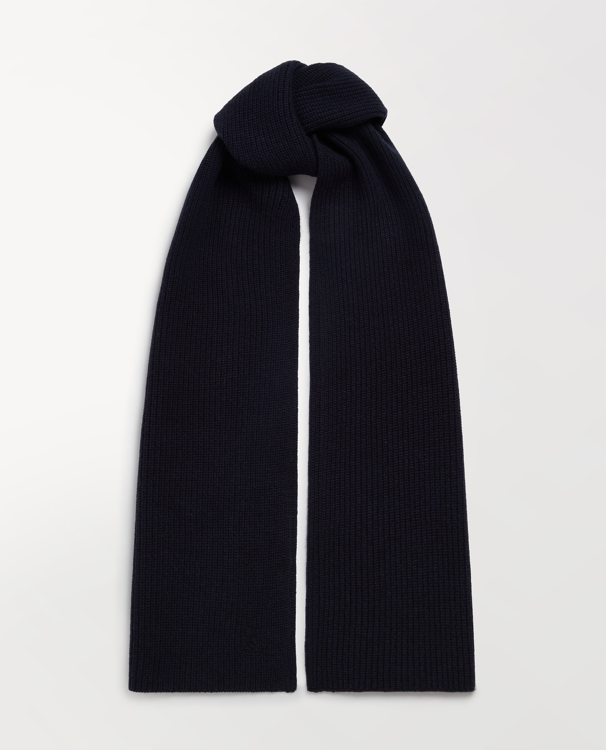 Men's Cashmere Merino Ribbed Scarf - Mood Indigo