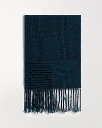 Men's Cashmere Merino Twisted Fringe Wrap - Mood Indigo Moulinee