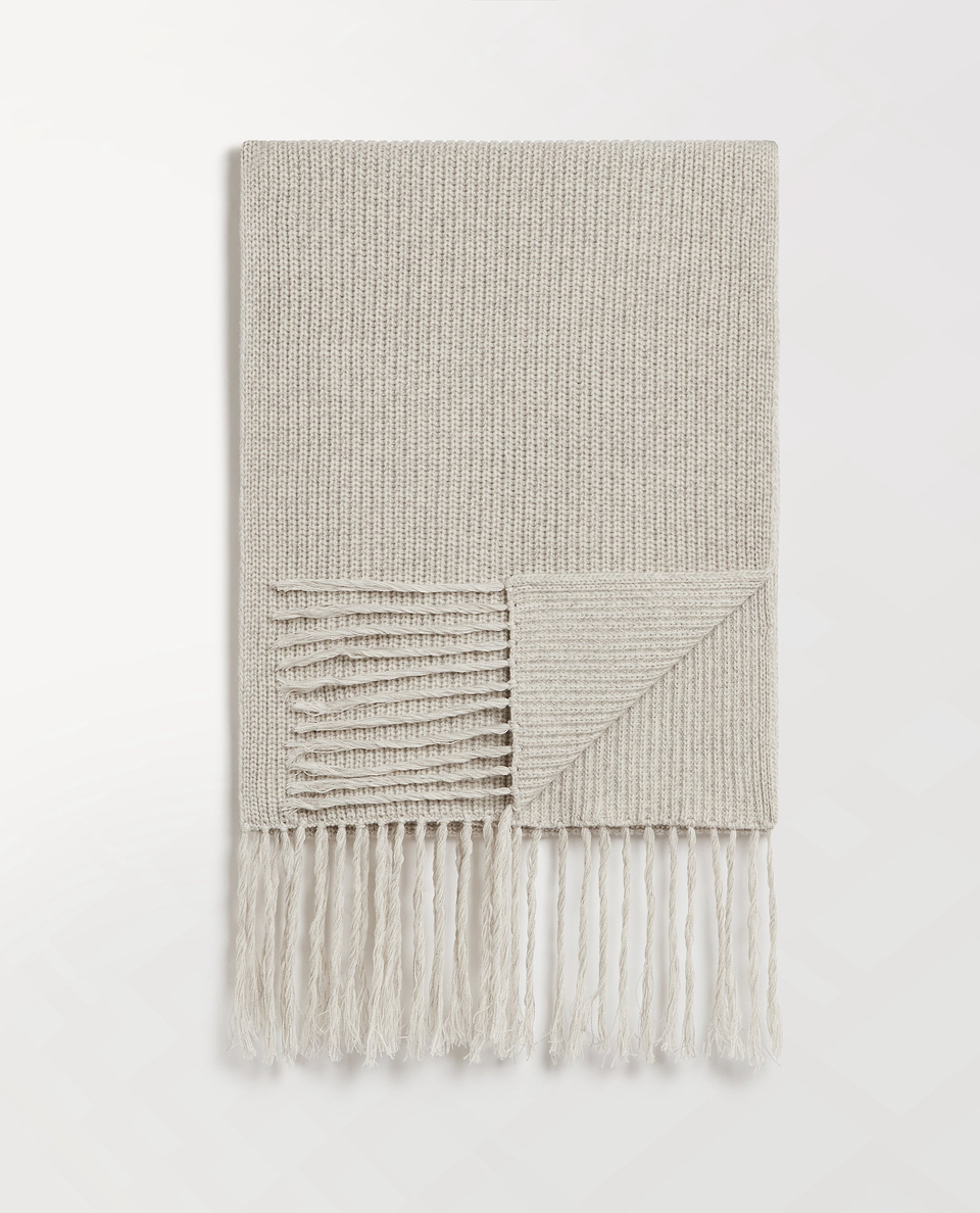 Cashmere Merino Twisted Fringe Wrap