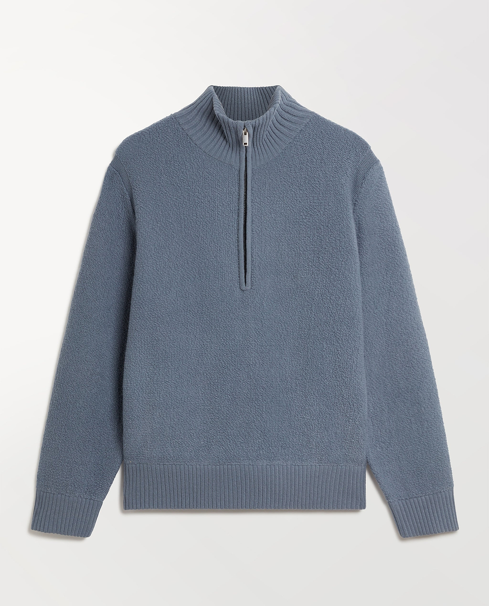 Merino Wool Loop Knit 1/4 Zip Jumper
