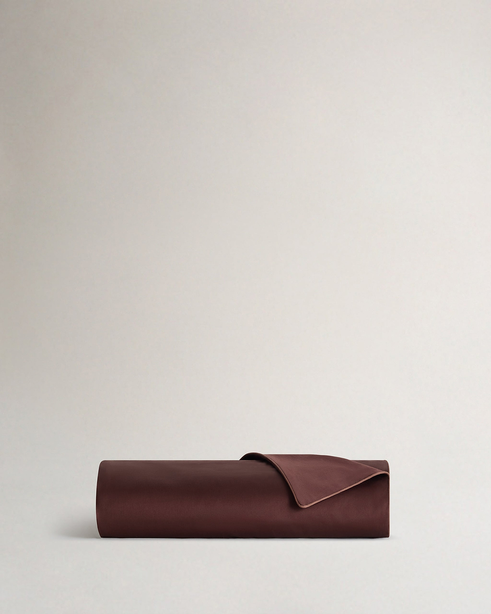 Soft & Smooth Cotton Sateen Duvet Cover - Umber Deep Clay Piping