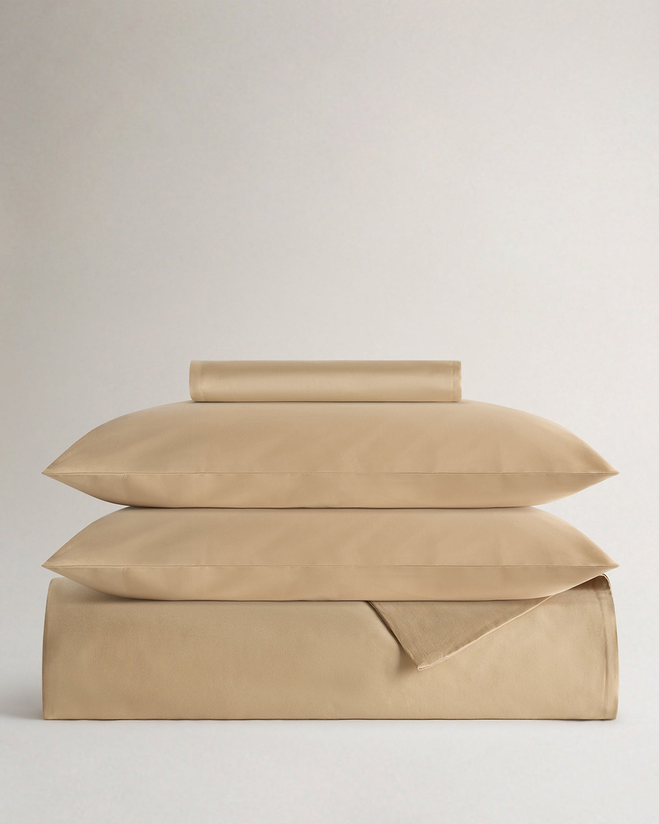 Soft & Smooth Cotton Sateen Duvet Set - Wheat