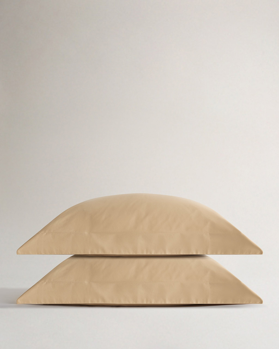Soft & Smooth Cotton Sateen Oxford Pillowcase Set - Wheat
