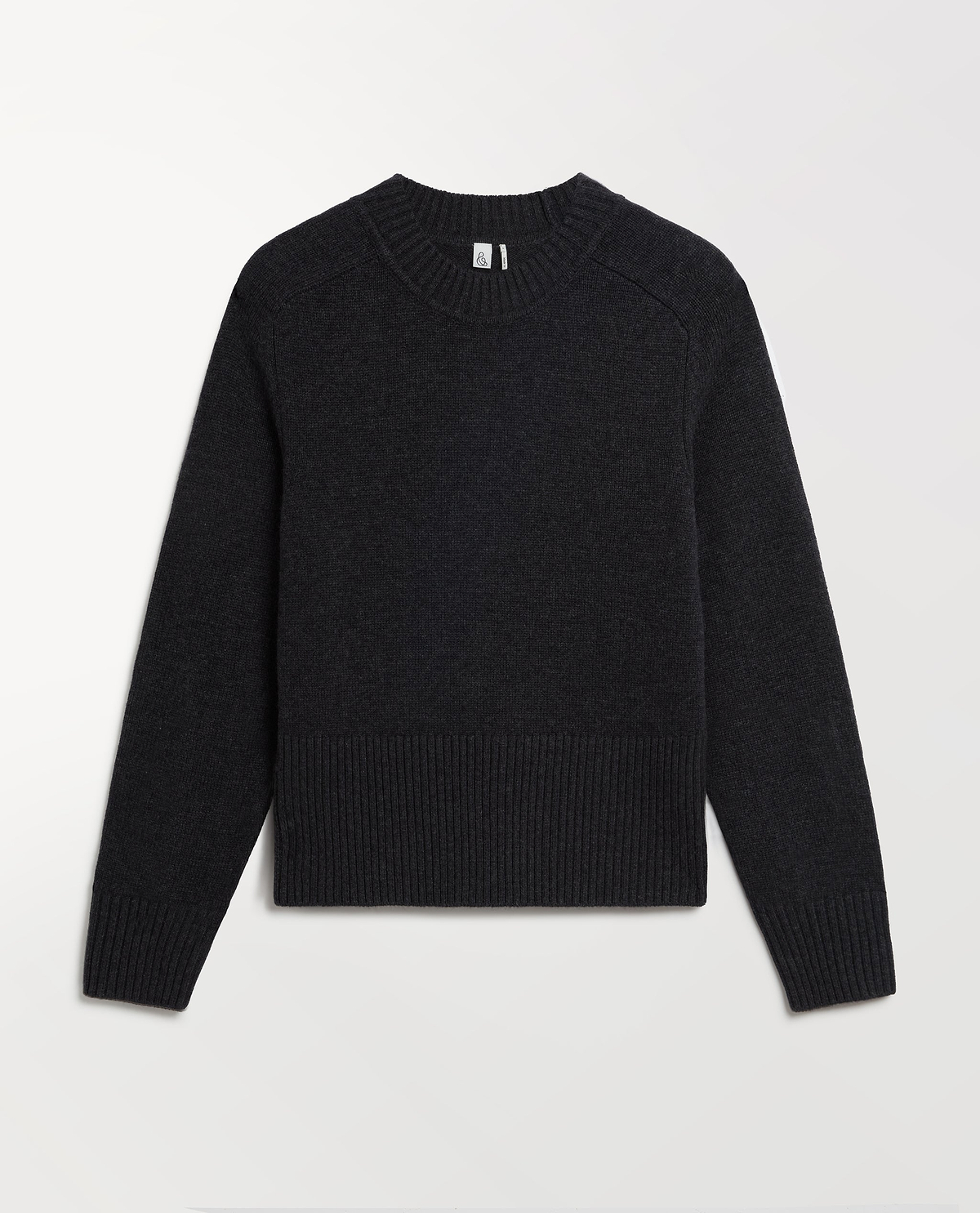 Women's Cashmere Merino Saddle Sleeve Jumper - Charcoal