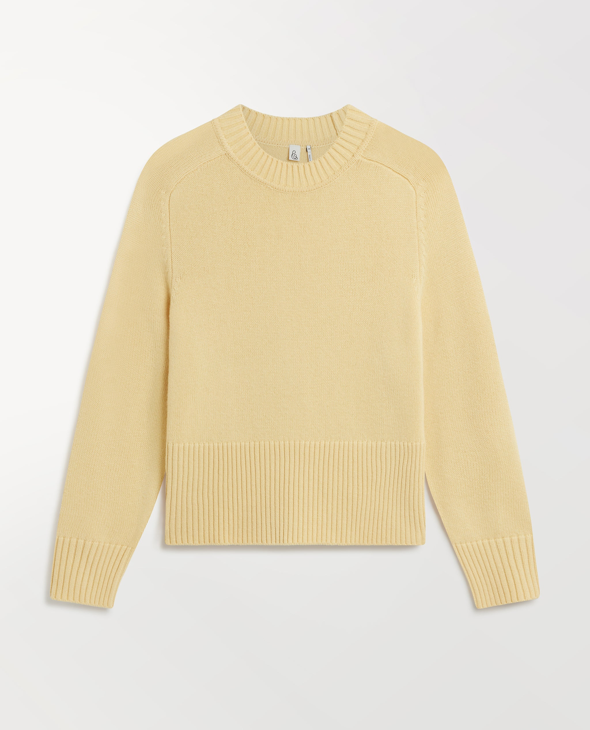 Women's Cashmere Merino Saddle Sleeve Crew Neck Jumper - Citrine