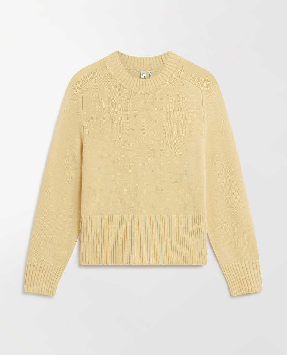 Women's Cashmere Merino Saddle Sleeve Jumper - Citrine