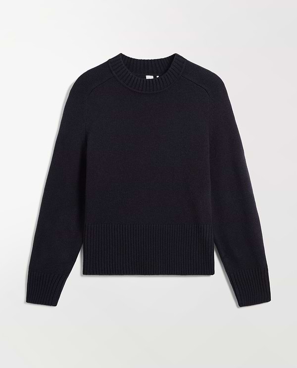 Women's Cashmere Merino Saddle Sleeve Jumper - Mood Indigo