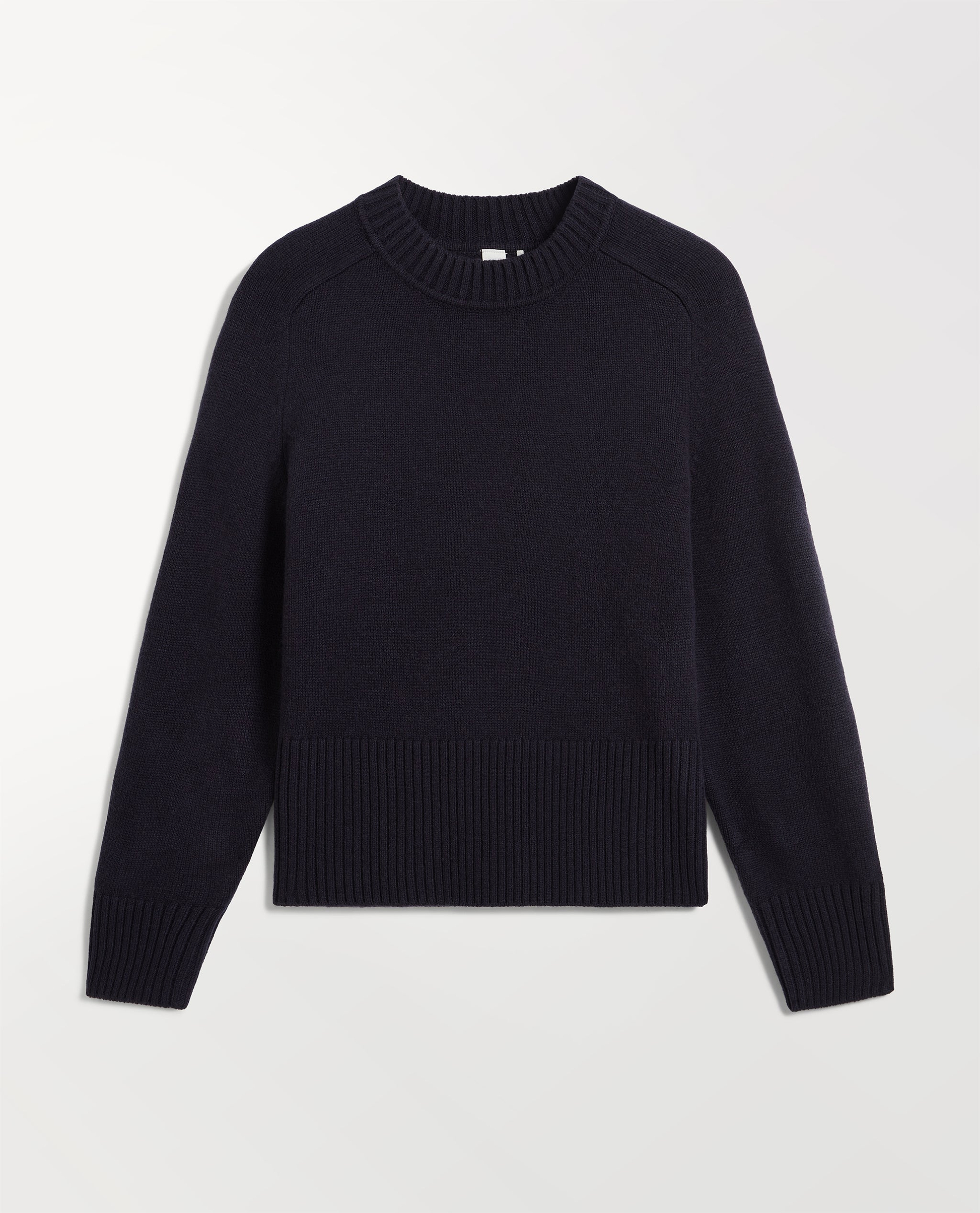 Women's Cashmere Merino Saddle Sleeve Crew Neck Jumper - Mood Indigo
