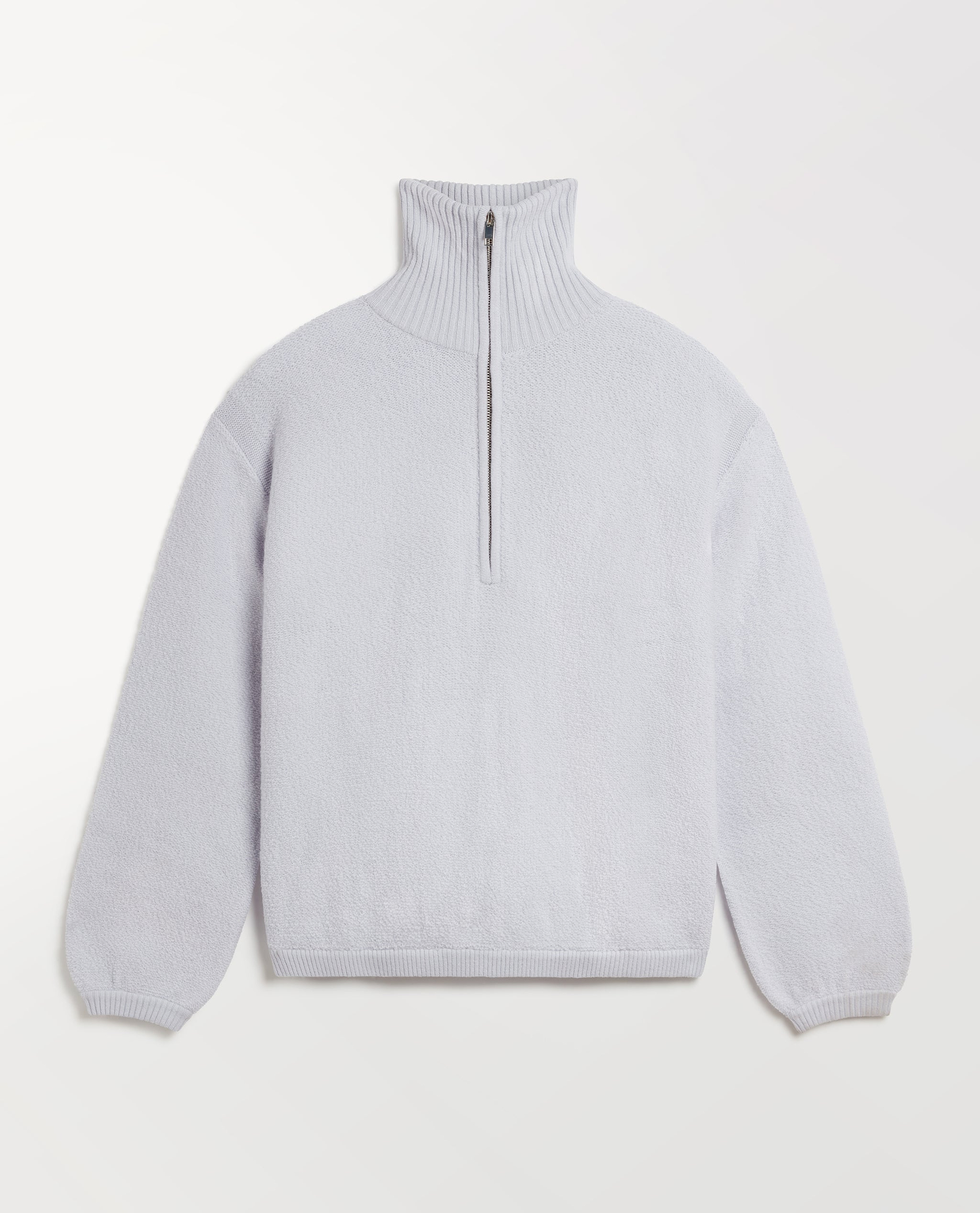 Women's Merino Wool Loop Knit Funnel Neck Jumper - Ice Blue