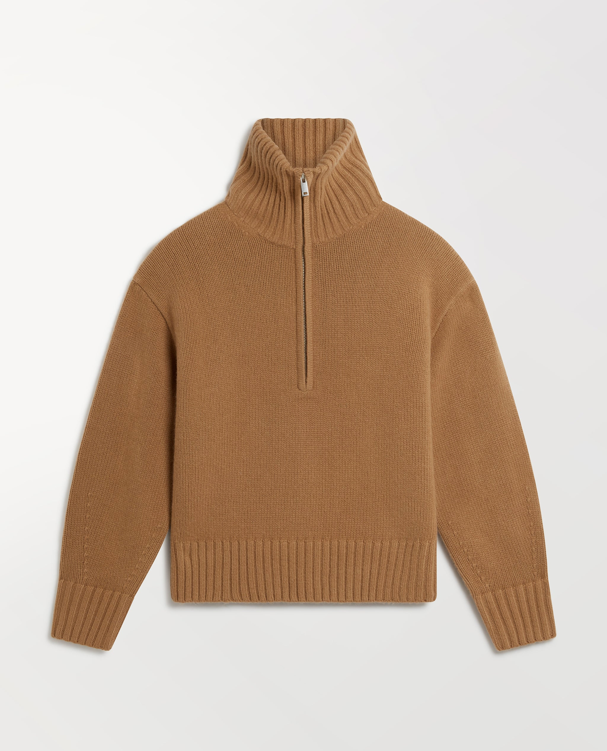 Women's Wool 1/4 Zip Jumper - Deep Camel