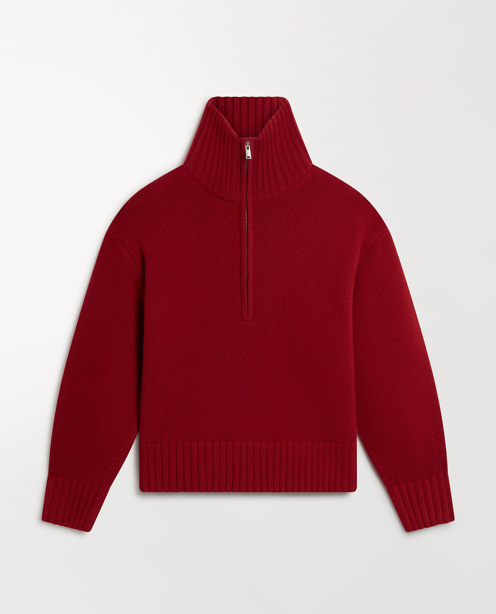 Women's Wool 1/4 Zip Jumper - Russet