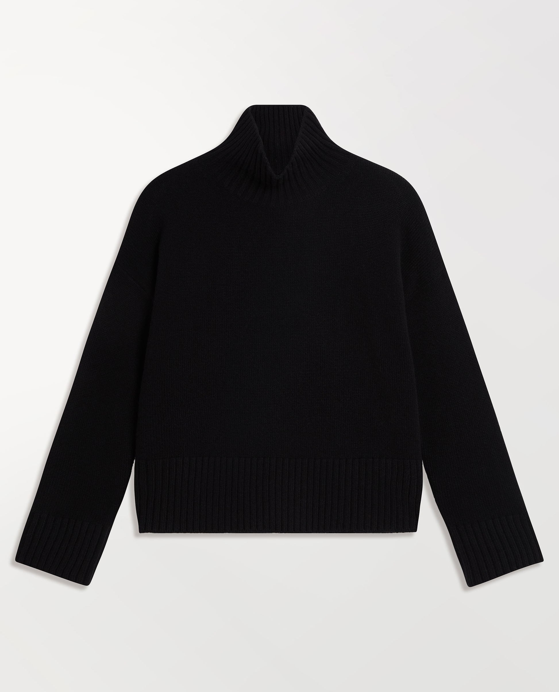 Women's Wool High Neck Jumper - Black