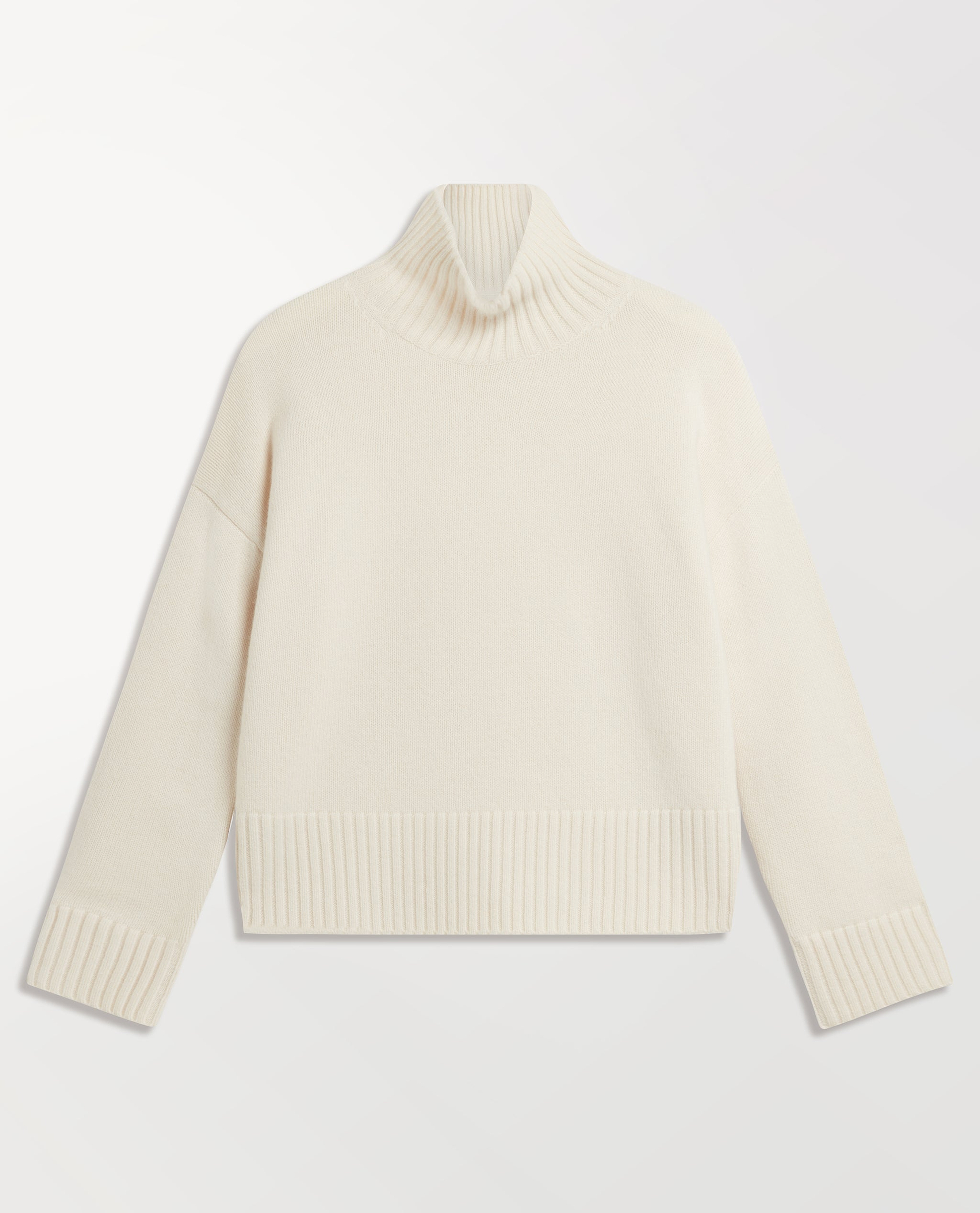 Women's Wool High Neck Jumper - Buttermilk