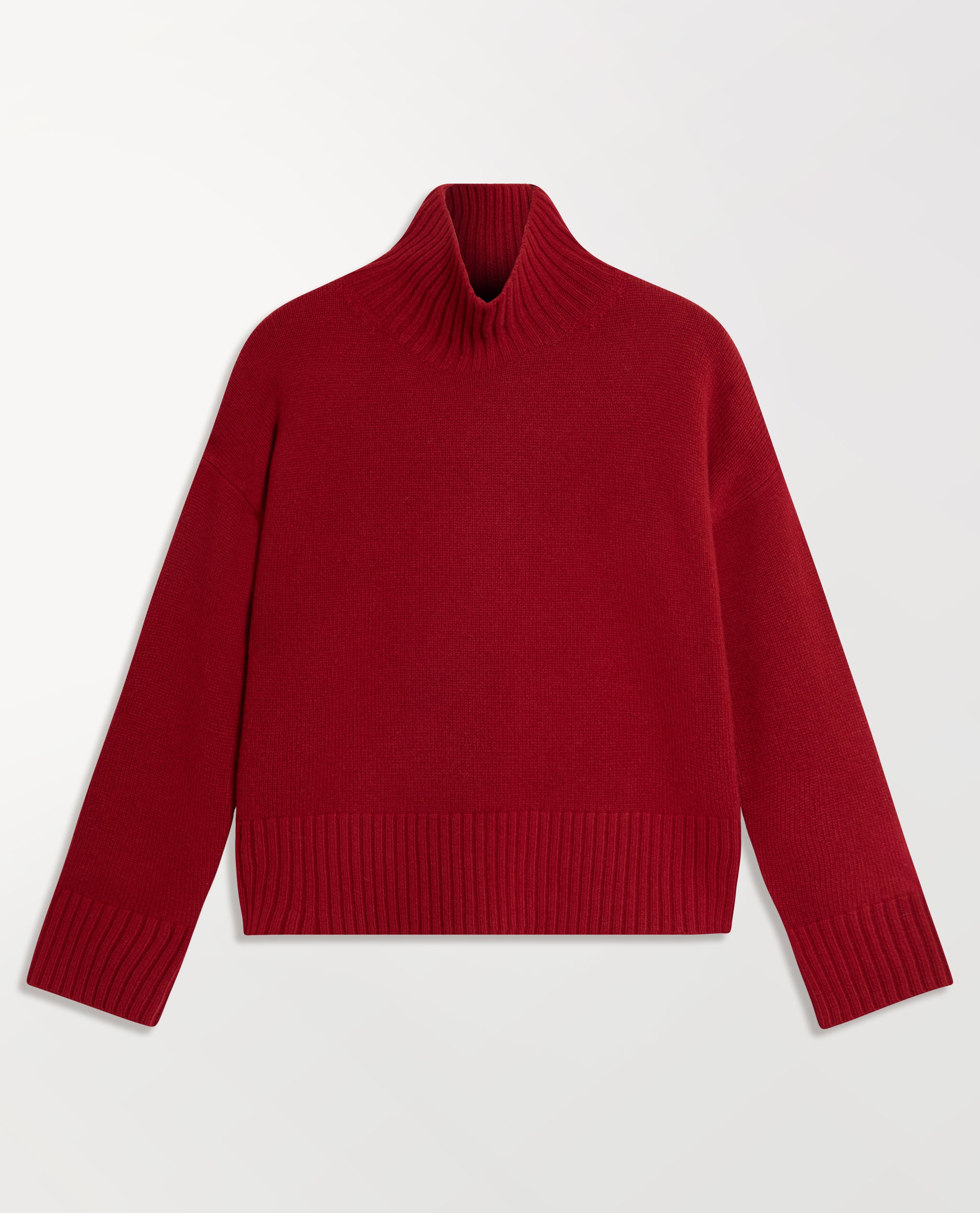Women's Wool High Neck Jumper - Russet