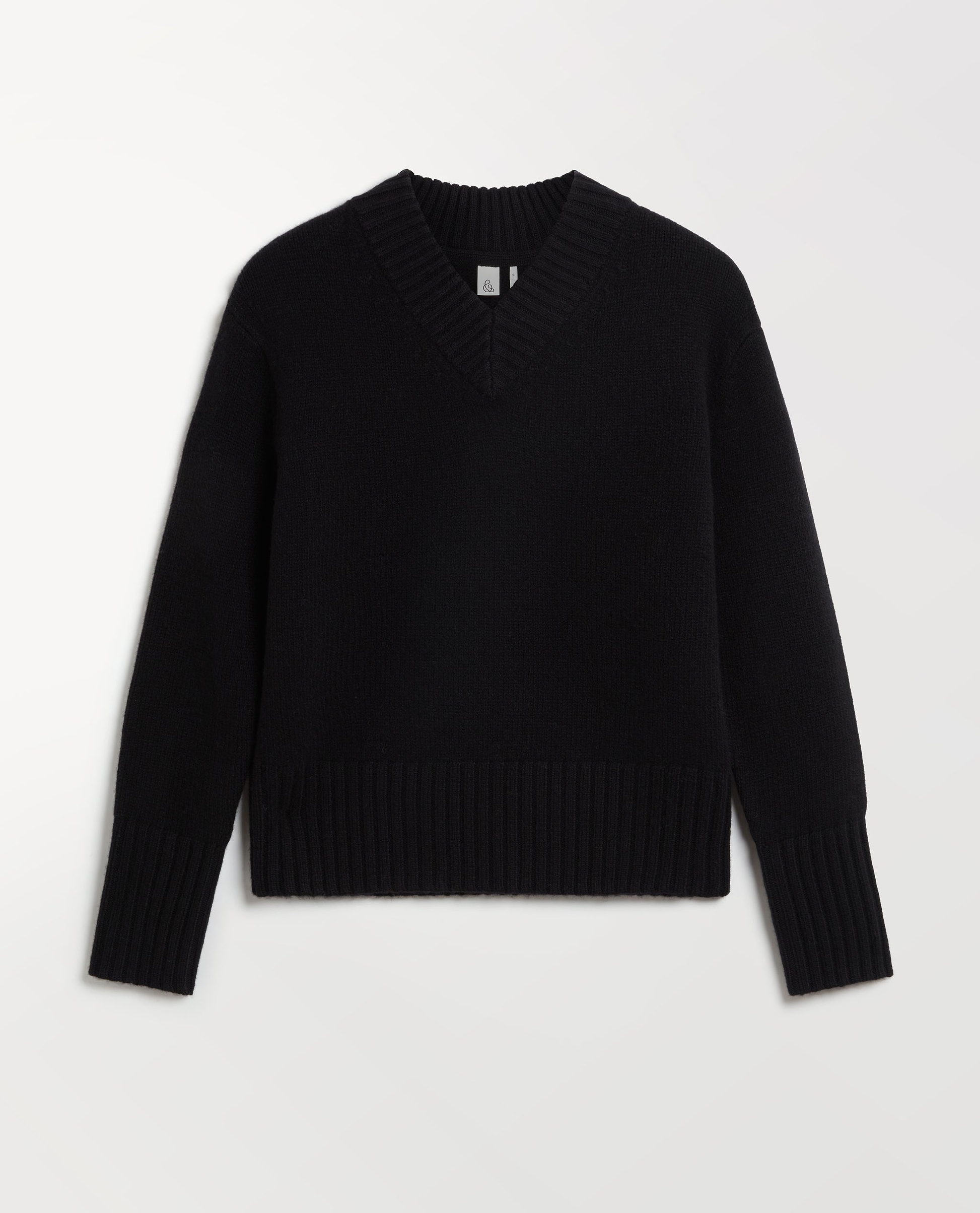 Women's Wool V-neck Jumper - Black