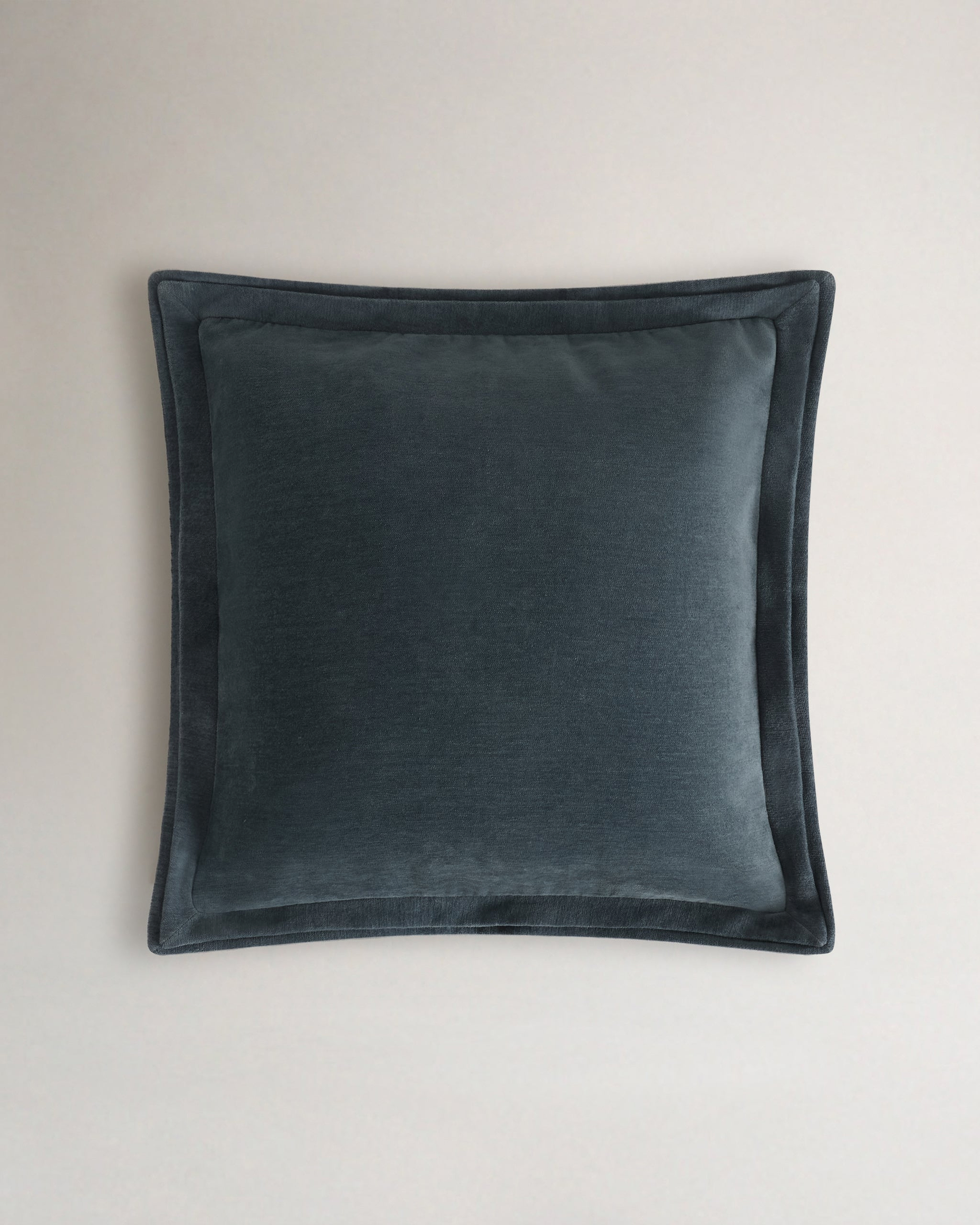 Cotton Chenille Square Cushion Cover - Mineral Blue