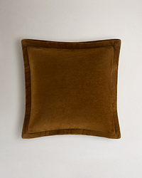 Cotton Chenille Square Cushion Cover - Ochre
