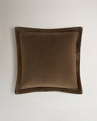 Cotton Chenille Square Cushion Cover - Tobacco