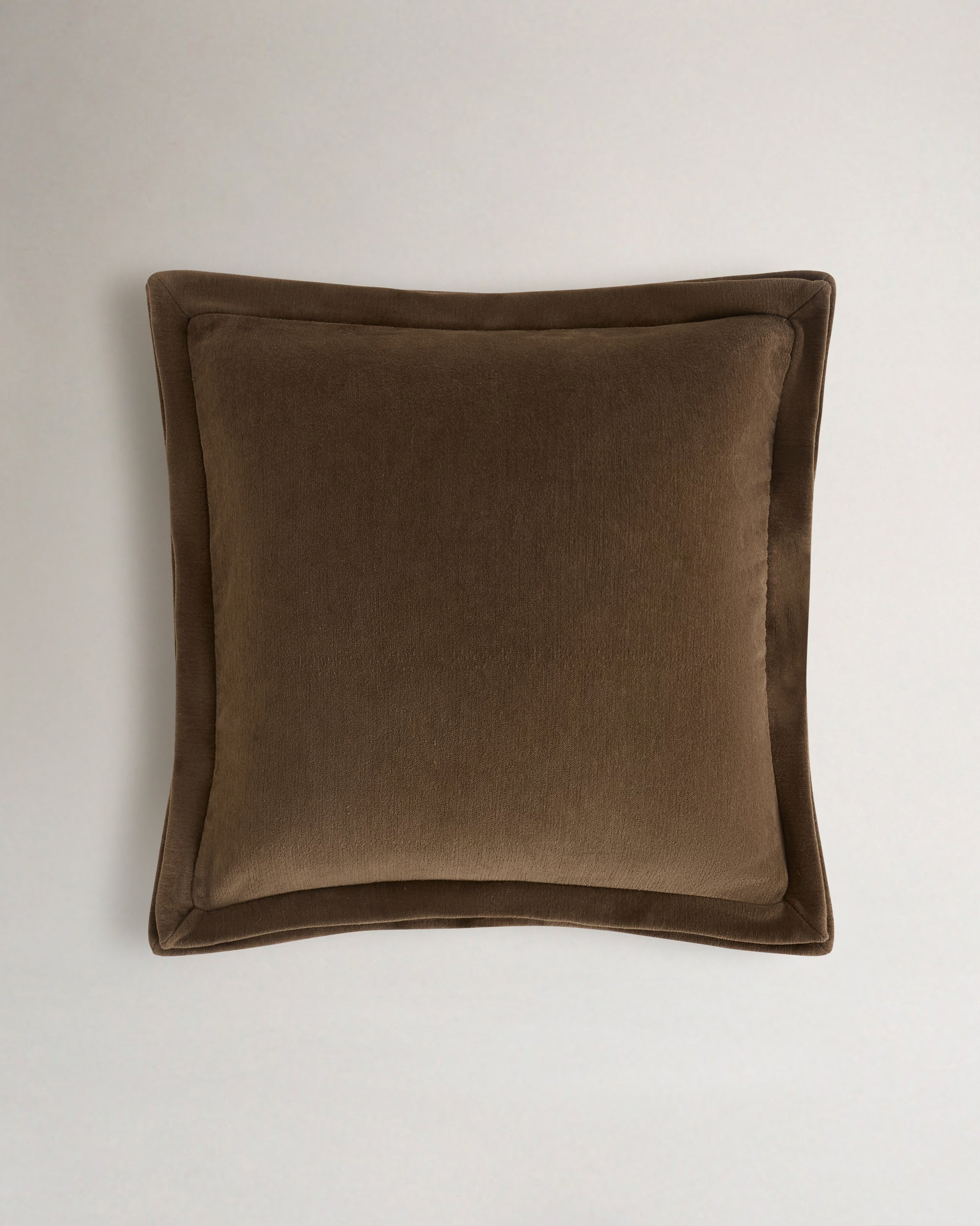 Cotton Chenille Square Cushion Cover - Tobacco