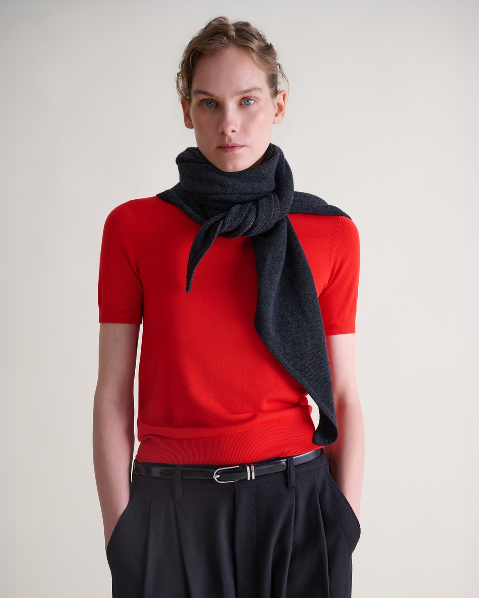 Women's Cashmere Merino Bandana - Charcoal