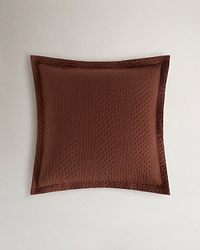 Image 1 of 2 showing Organic Cotton Herringbone Cushion Cover - Cinnamon