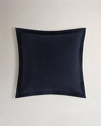Image 1 of 2 showing Organic Cotton Herringbone Cushion Cover - Indigo