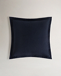 Image 1 of 2 showing Organic Cotton Herringbone Cushion Cover - Indigo
