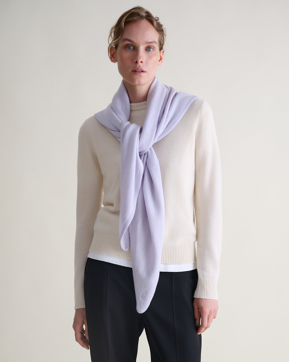 Women's Cashmere Merino Bandana - Ice Blue
