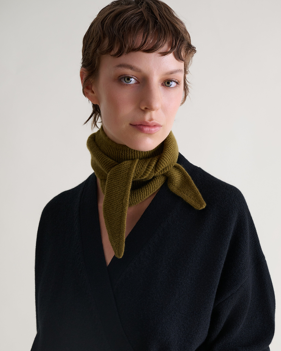 Finest Cashmere Micro Bandana - Olive