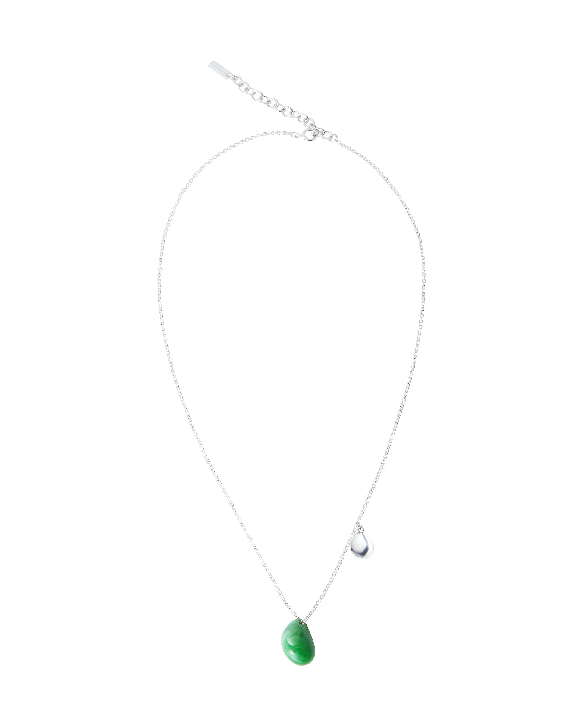 Image 1 of 3 showing Flint - Green Resin & Silver Plated Brass Necklace