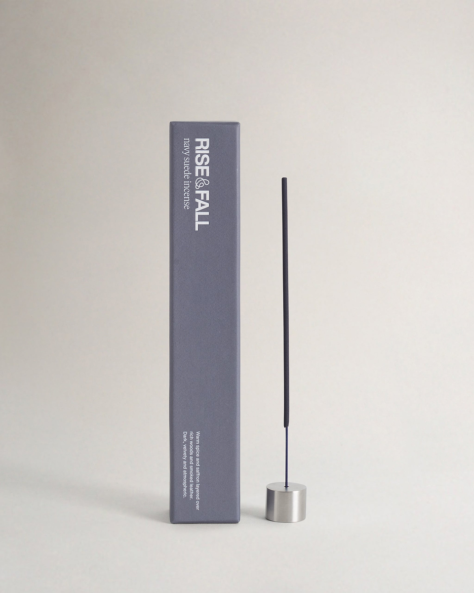 Image 1 of 3 showing Navy Suede Incense Gift Set