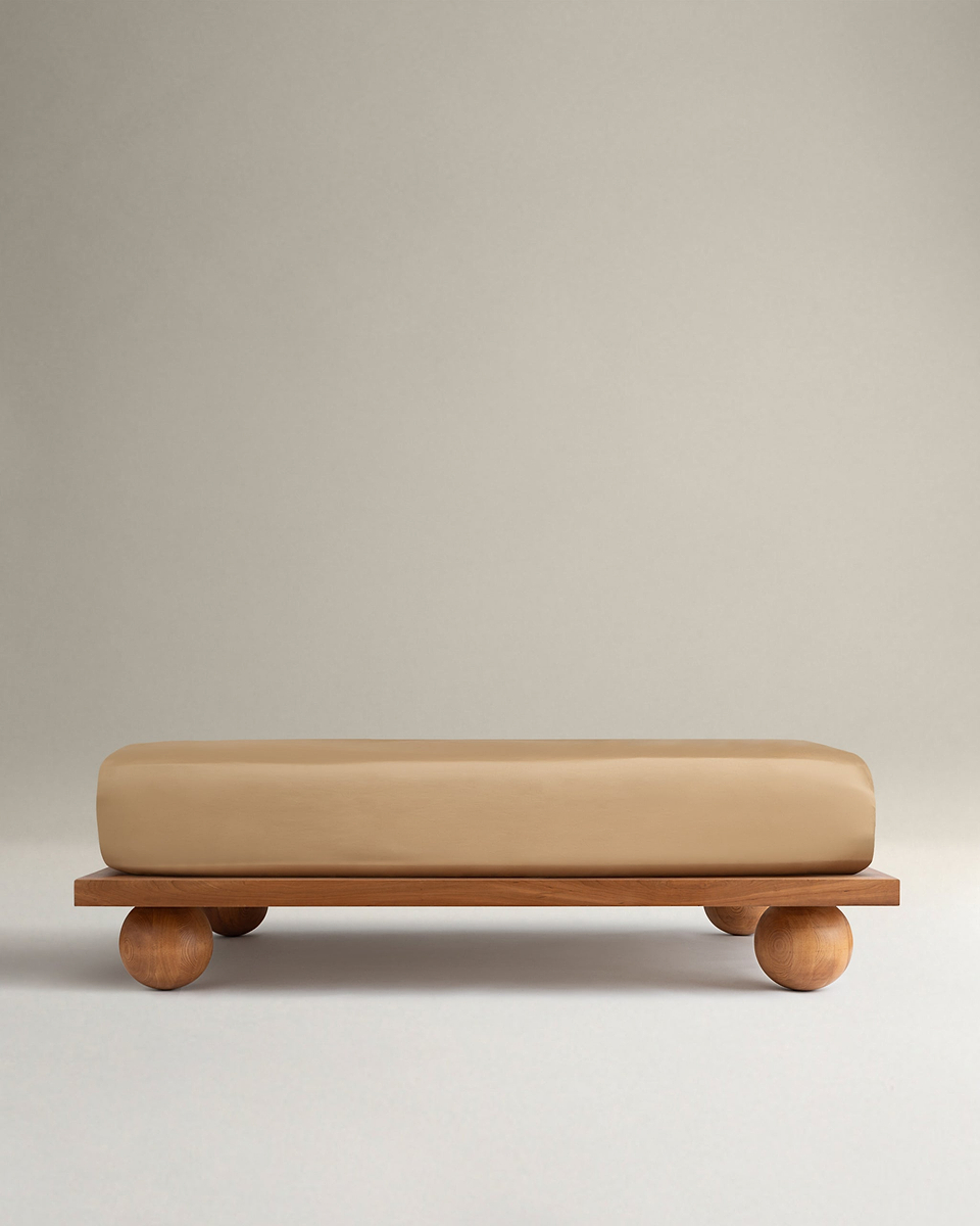 Soft & Smooth Cotton Sateen Fitted Sheet - Wheat