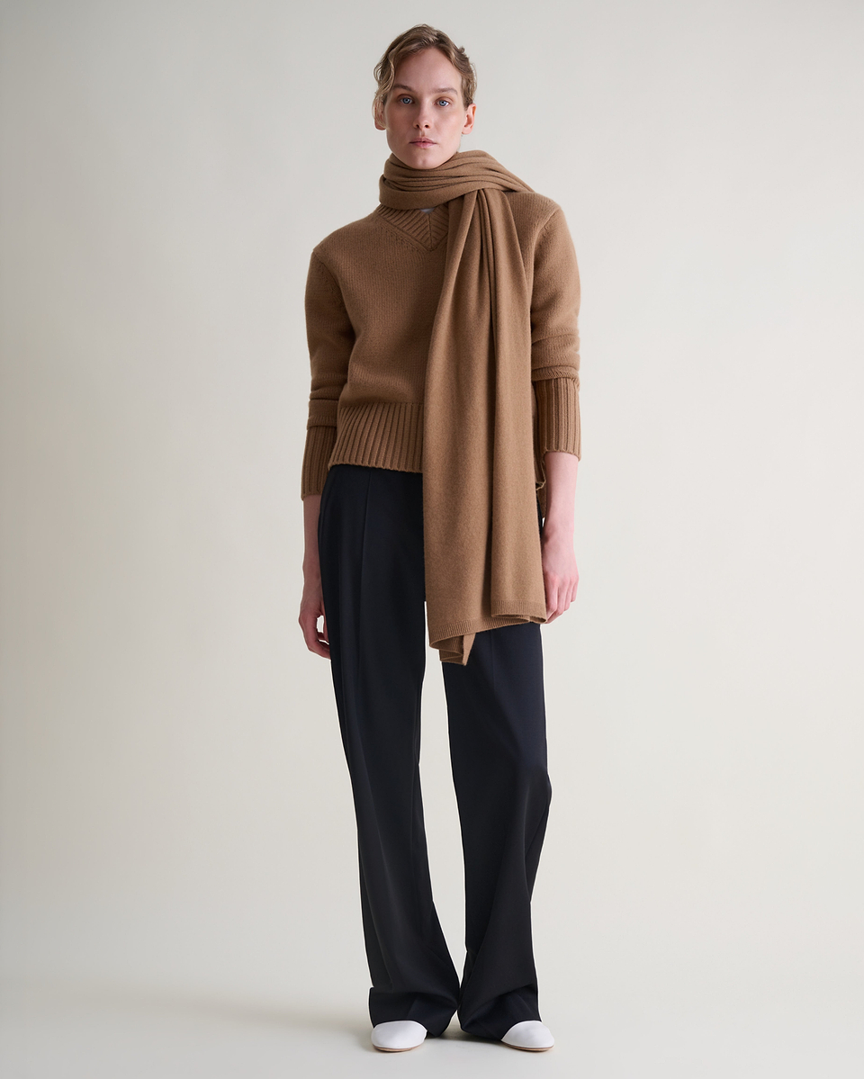 Oversized Finest Cashmere Wrap - Deep Camel