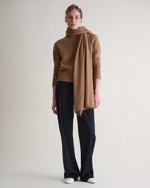 Oversized Finest Cashmere Wrap - Deep Camel