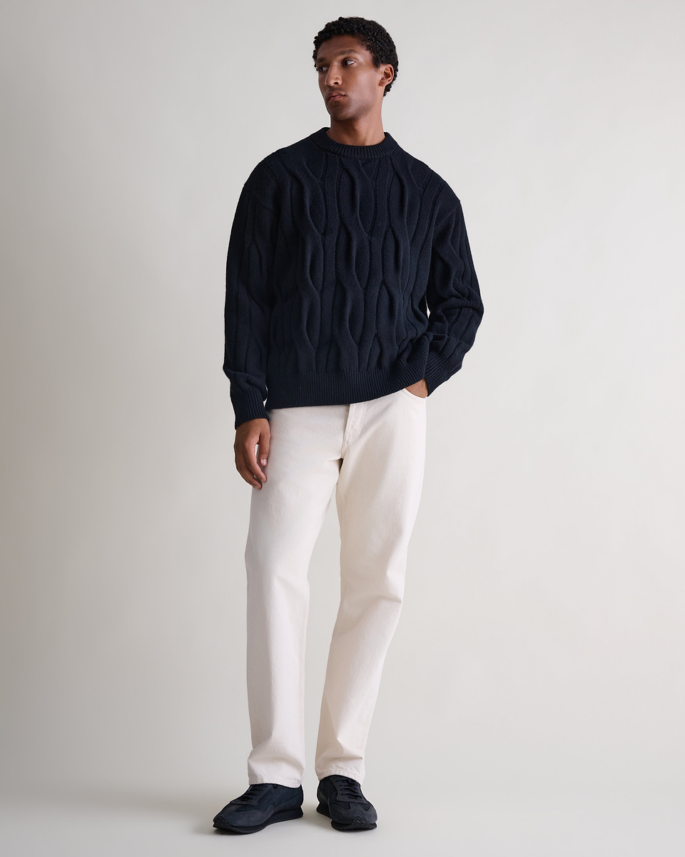 Lambswool Cable Knit Crew Neck Jumper