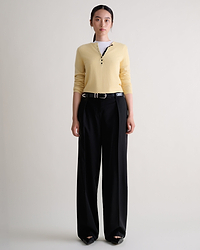 Women's Cashmere Merino Henley Jumper - Citrine