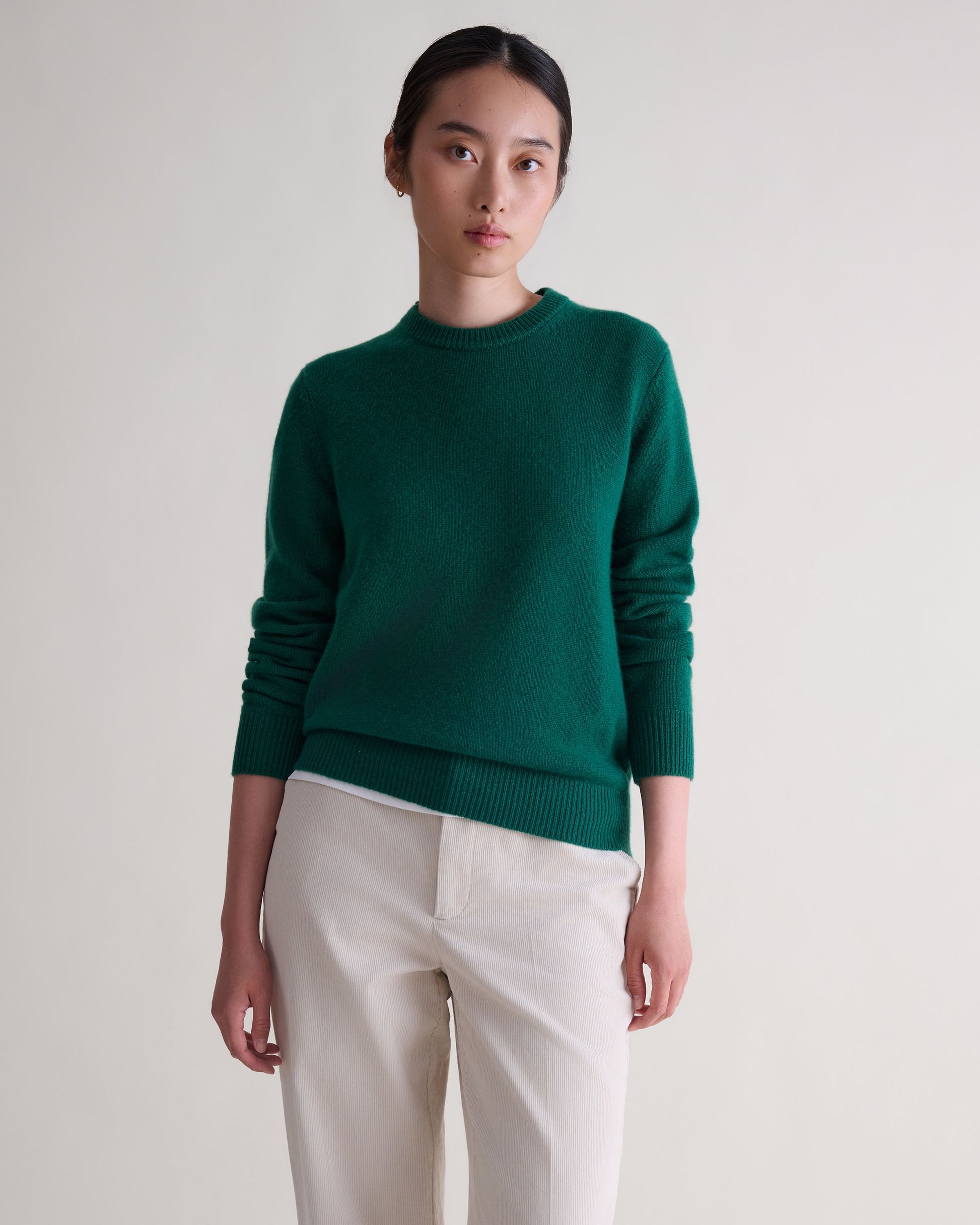Women's Finest Midweight Cashmere Crew Neck Jumper - Malachite